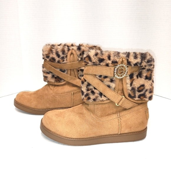 GBG Los Angeles bootie faux fur and suede camel color Size: 8.5 - Picture 2 of 5